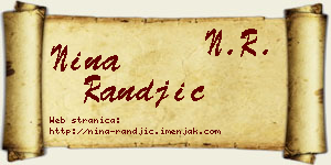 Nina Ranđić vizit kartica